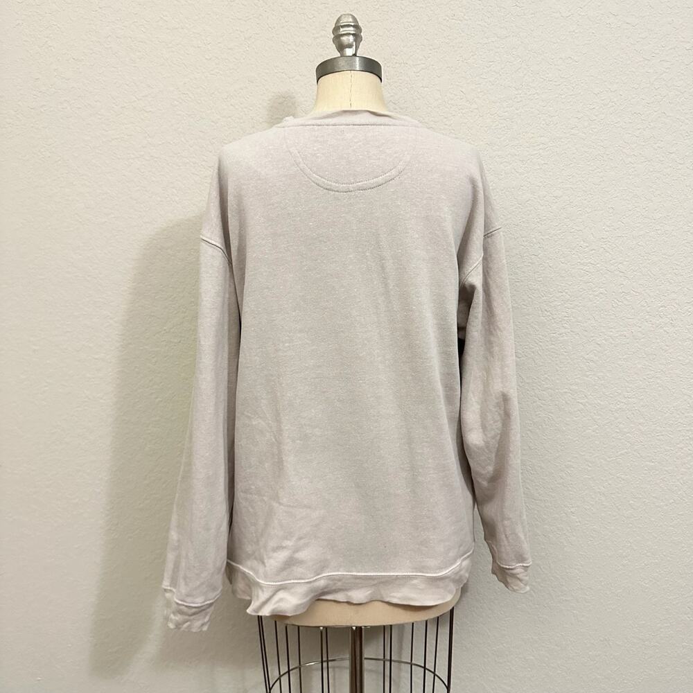 NATURAL LIFE Sweatshirt Gray Graphic Print Flower Pullover Crew Neck - Picture 2 of 9